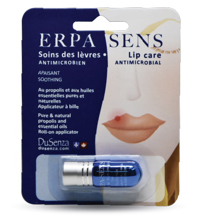 Soins des lèvres antimicrobien. 3 ml. Applicateur à bille.