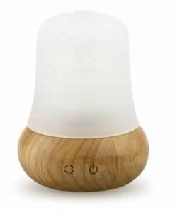 Diffuseur ultrasonique en boi et en verre. Capacité de 85 ml. Lumière LED et arrêt automatique.