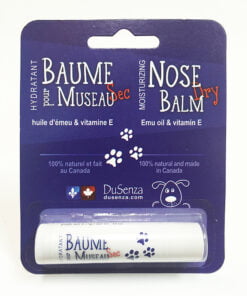 Dry nose balm with emu oil and vitamin E.