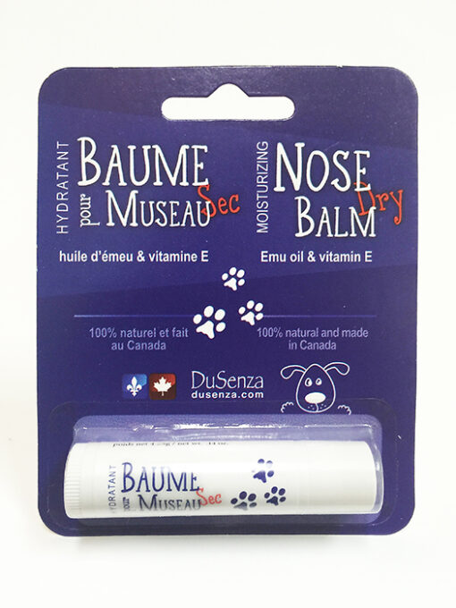 Dry nose balm with emu oil and vitamin E.