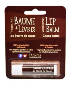 Cocoa Butter Lip Balm, made in Canada. 14 oz net wt.