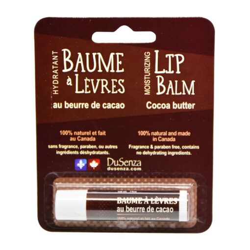 Cocoa Butter Lip Balm, made in Canada. 14 oz net wt.