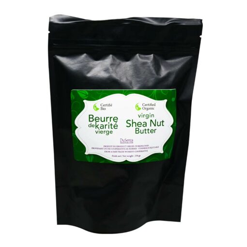 Virgin Shea Nut Butter, certified organic. 250 g bag.