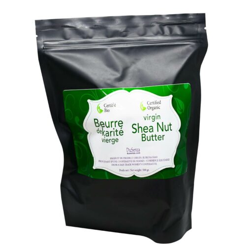 Beurre de karité vierge, certifié bio. Sac de 500 g.