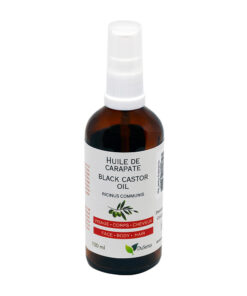 Huile de Ricin Haïtien Noir. Bouteille de 100 ml avec pompe.