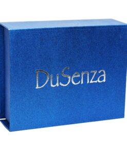DuSenza blue gift box. Upright.