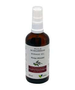 Cold pressed borage dry oil. 100 ml bottle with dispenser pump.