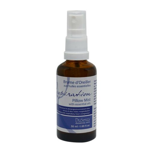 Brume d'oreiller respiration aux huiles essentielles. Bouteille de 50 ml avec vaporisateur.