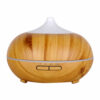 Wood style ultrasonic diffuser, 6-color changing LED lights. 300 ml capacity, auto shut off.