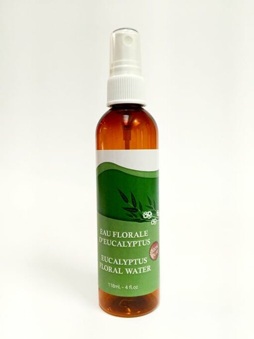 Eau florale d'eucalypus. Bouteille de 118 ml avec vaporisateur.