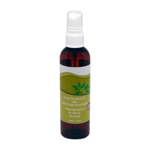 Peppermint floral water. 118 ml (4 oz) spray bottle.