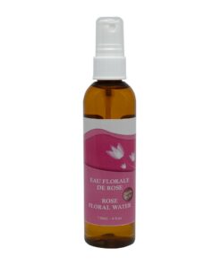 Eau florale de rose. Bouteille de 118 ml avec vaporisateur.