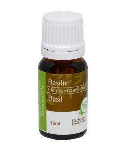 Basil essential oil. 10 ml bottle.