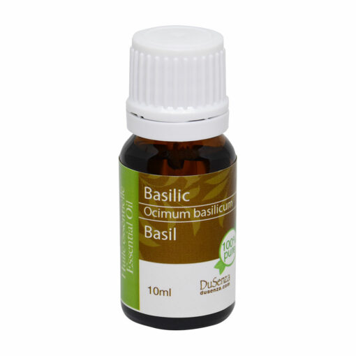 Basil essential oil. 10 ml bottle.