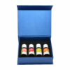 Set of 4 essential oils: orange, tea tree, bergamot, and eucalyptus. 10 ml per bottle.