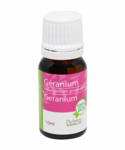 Geranium essential oil. 10 ml bottle.