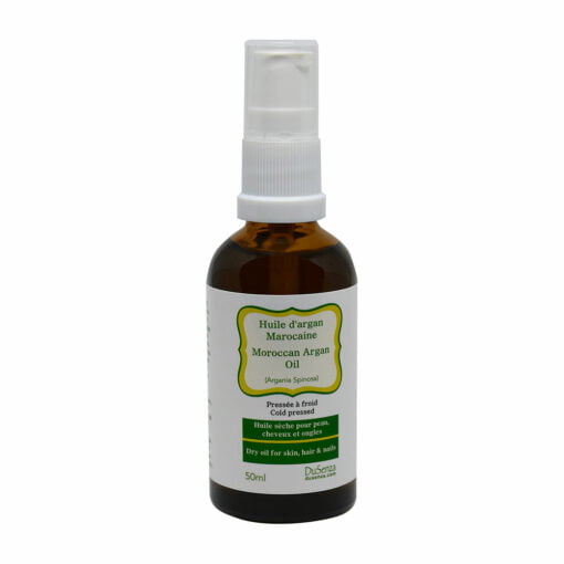 Moroccan cold pressed dry oil. 50 ml bottle with dispenser pump.