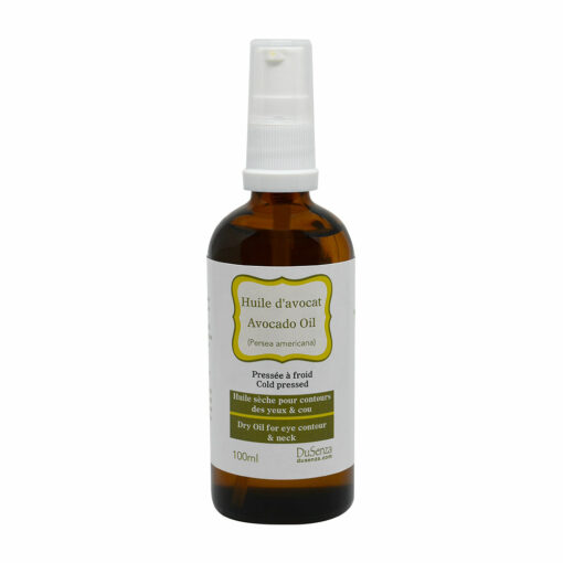 Avocado cold pressed dry oil. 100 ml bottle with dispenser pump.