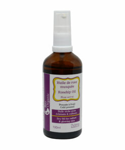 Organic cold pressed rosehip dry oil. 100 ml bottle with dispenser pump.