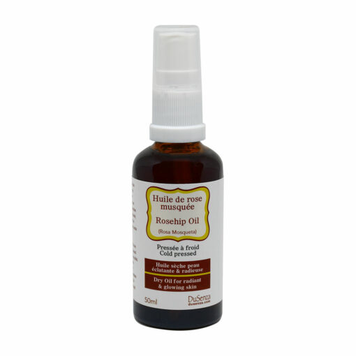 Cold pressed rosehip dry oil. 50 ml bottle with dispenser pump.
