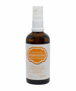 Aphrodisia dry massage oil with essential oils. 100 ml bottle with dispenser pump.