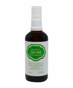 Neutral massage oil with grapeseed and sweet almond dry oil. 100 ml bottle with dispenser pump.